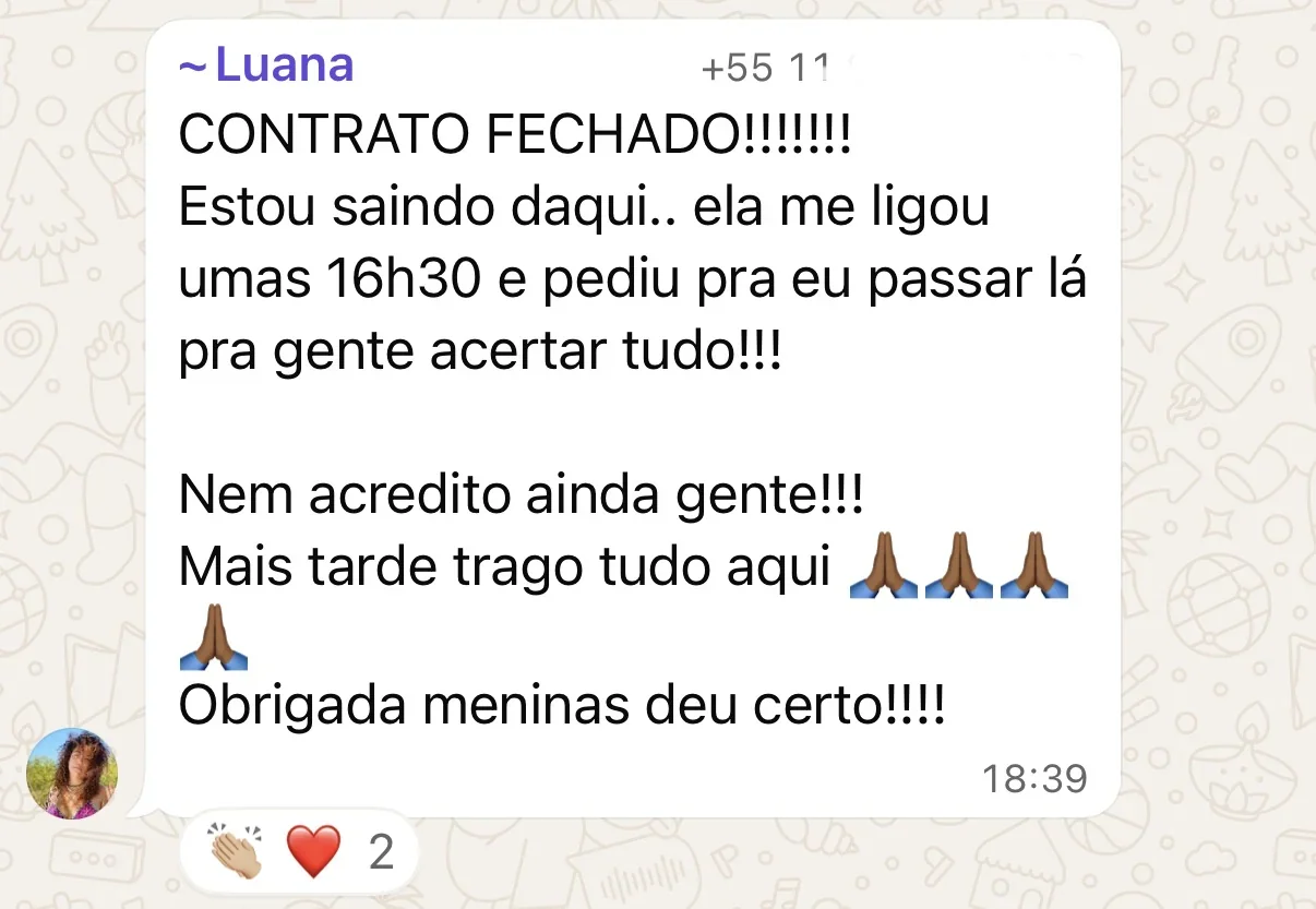 Luana: CONTRATO FECHADO!!!!!!! Nem acredito ainda gente!!!
